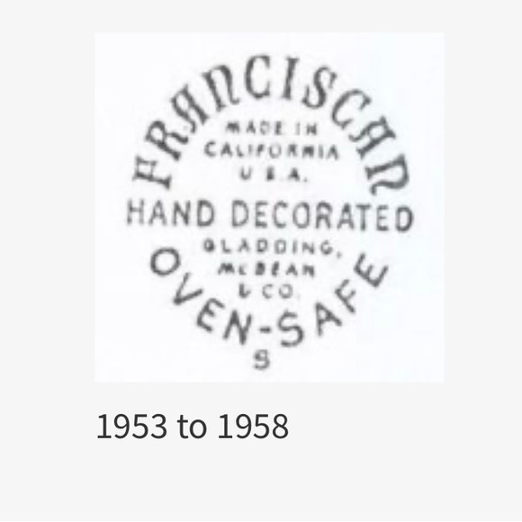 Set of 2 VTG Franciscan DESERT ROSE 10 1/2โ dinner plates 1953 to 1958 design - Picture 10 of 10